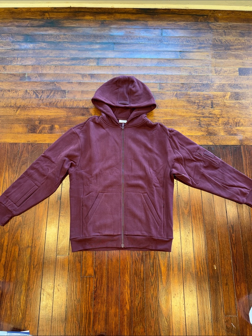 Unisex Comfrt Zip-Up Traveler Hoodie Jacket in Deep Plum